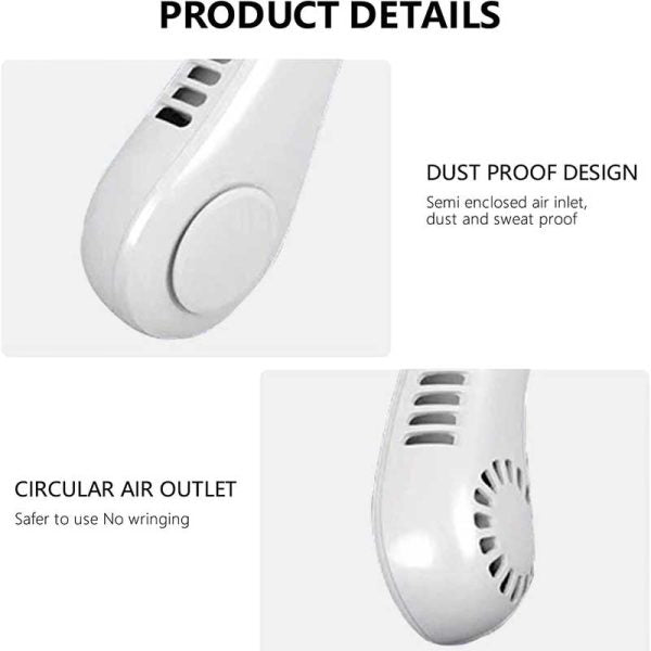 Portable Bladeless Neck Fan Rechargeable Cooling