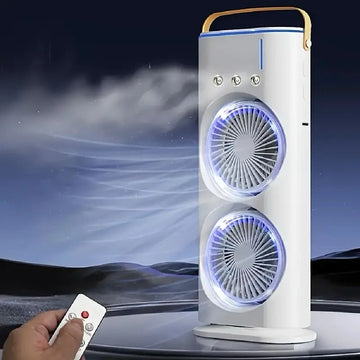 Double-Ended Spray Fan || Three Hole Head Cooling Fan || Portable Humidifying Air Cooler With Lamp
