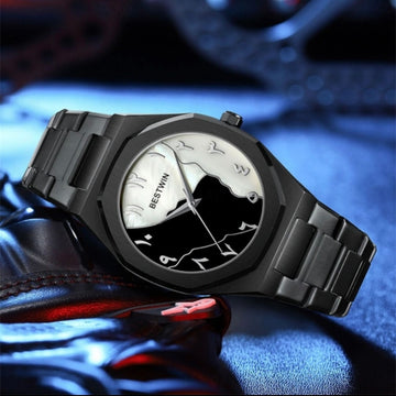 Aura watch 2025 New Arabic Aura Watch Black Modern Creative Design Waterproof